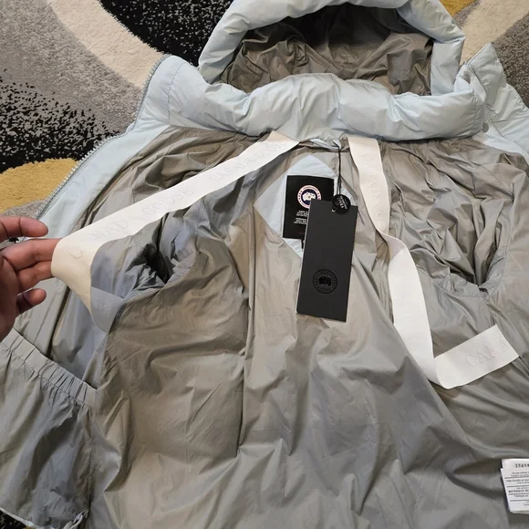 Canada Goose Pale Blue Quilted Hooded Puffer Jacket S - Picture 13 of 14